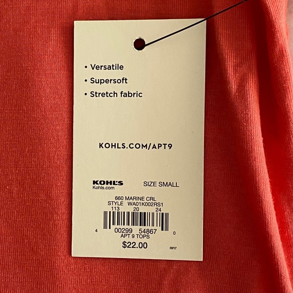 NWT Apt. 9 Elbow Sleeve Tee - Picture 5 of 6